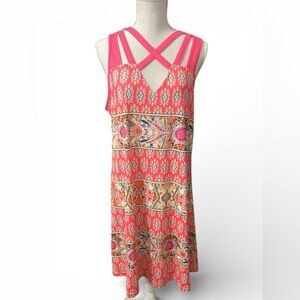 Exclusive Pink and Orange Sleeveless Dress.Sz/XL